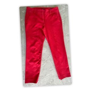 Loft Marisa Skinny Pants Women's Size 8 Red Ankle Stretch Cotton Blend